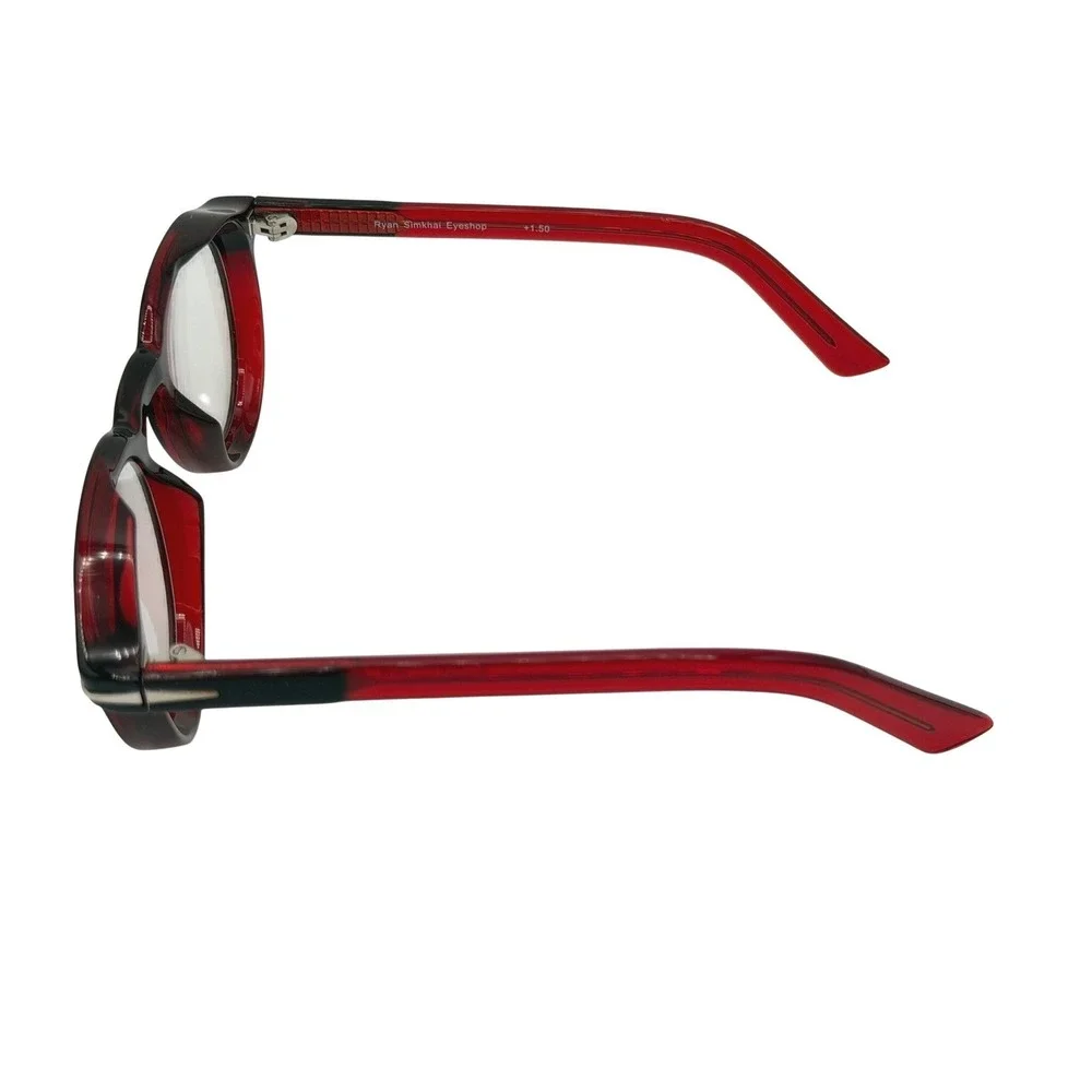 Ryan Simkhai Theodore Round Blue Light Glasses - Black &‎ Red (R-7035) +1.50